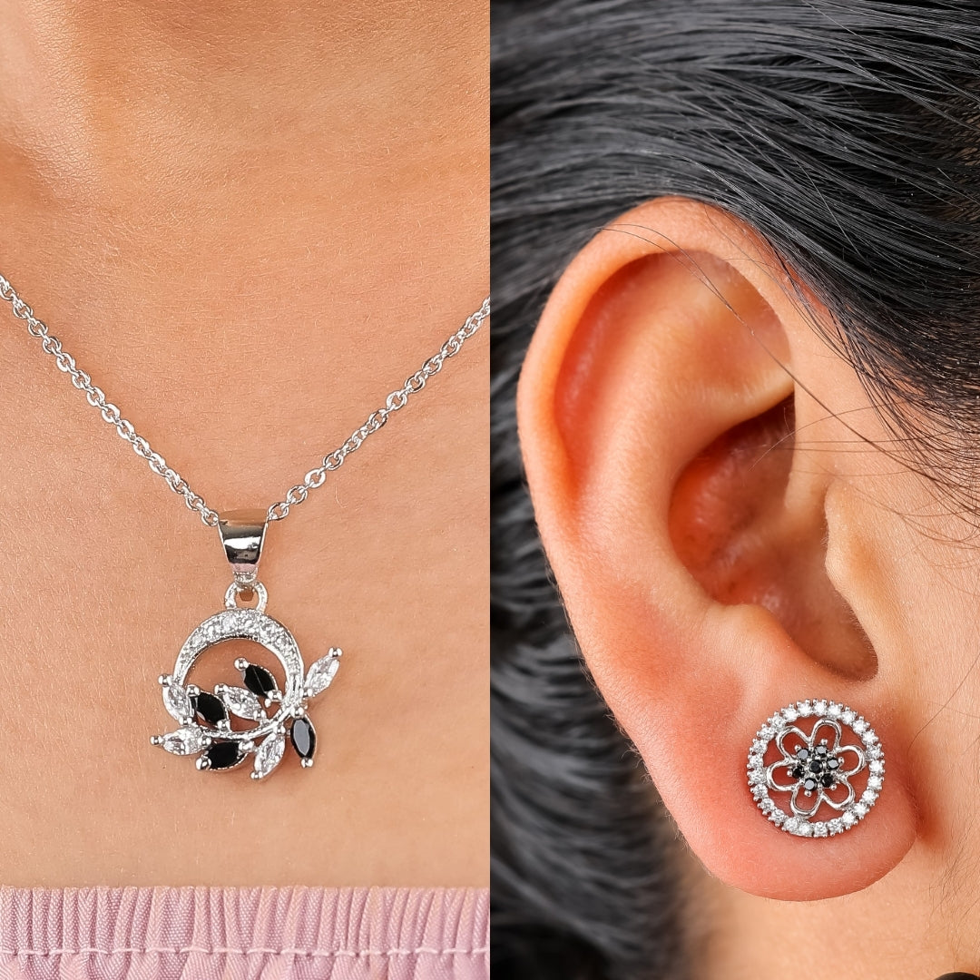 Noir Bloom Serenity Jewelry Set