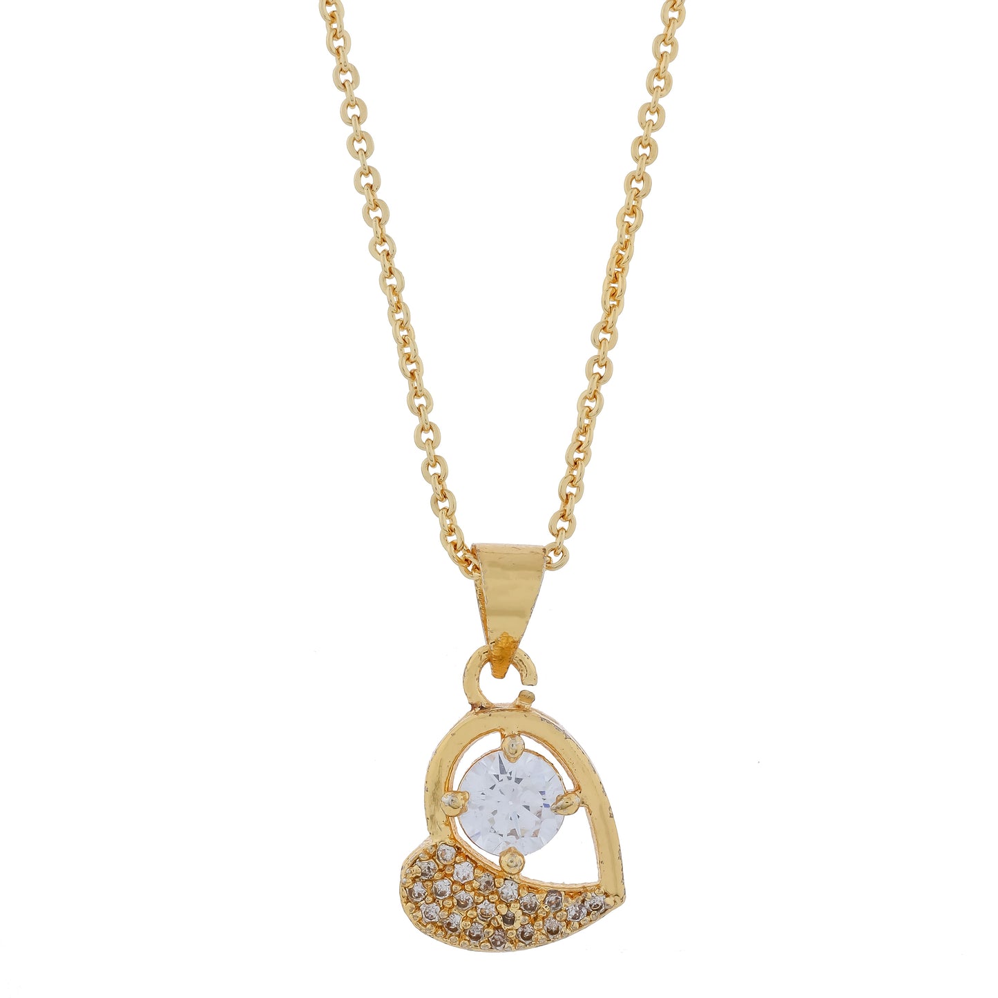 Golden Heart Spark Pendant Necklace