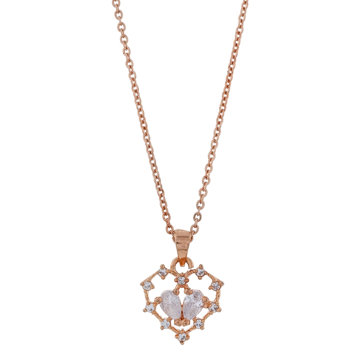 Blossom Heart Rose Pendant Necklace