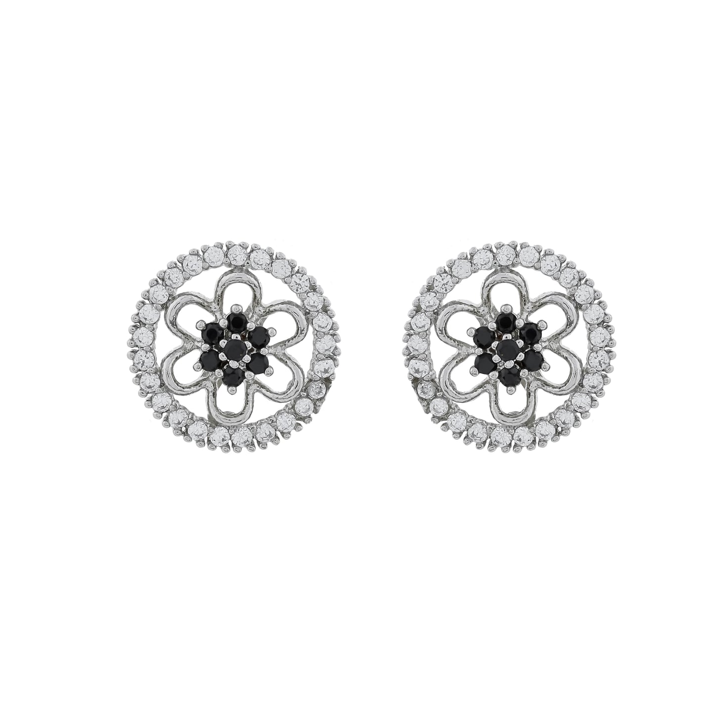 Black & White Floral Studs