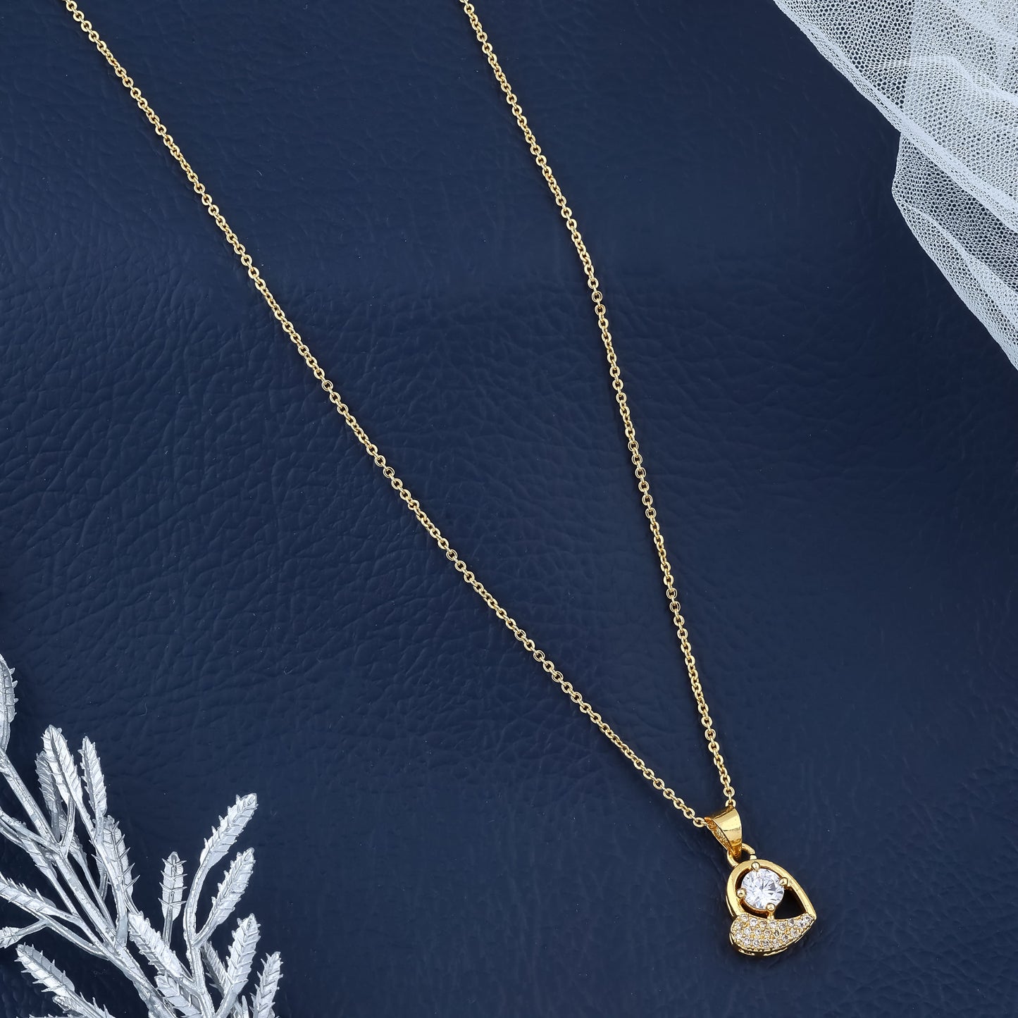 Golden Heart Spark Pendant Necklace