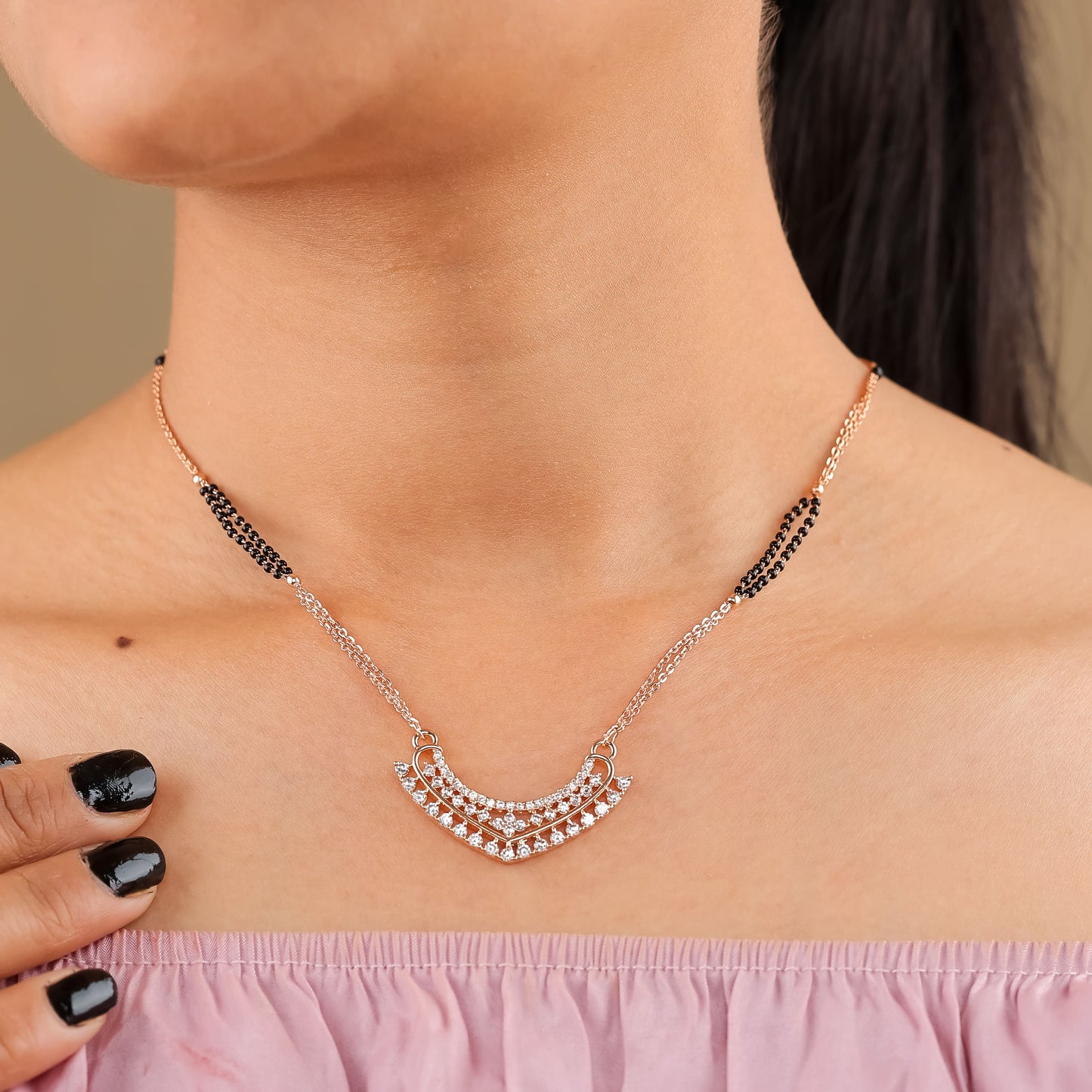 Elegant Crescent Mangalsutra
