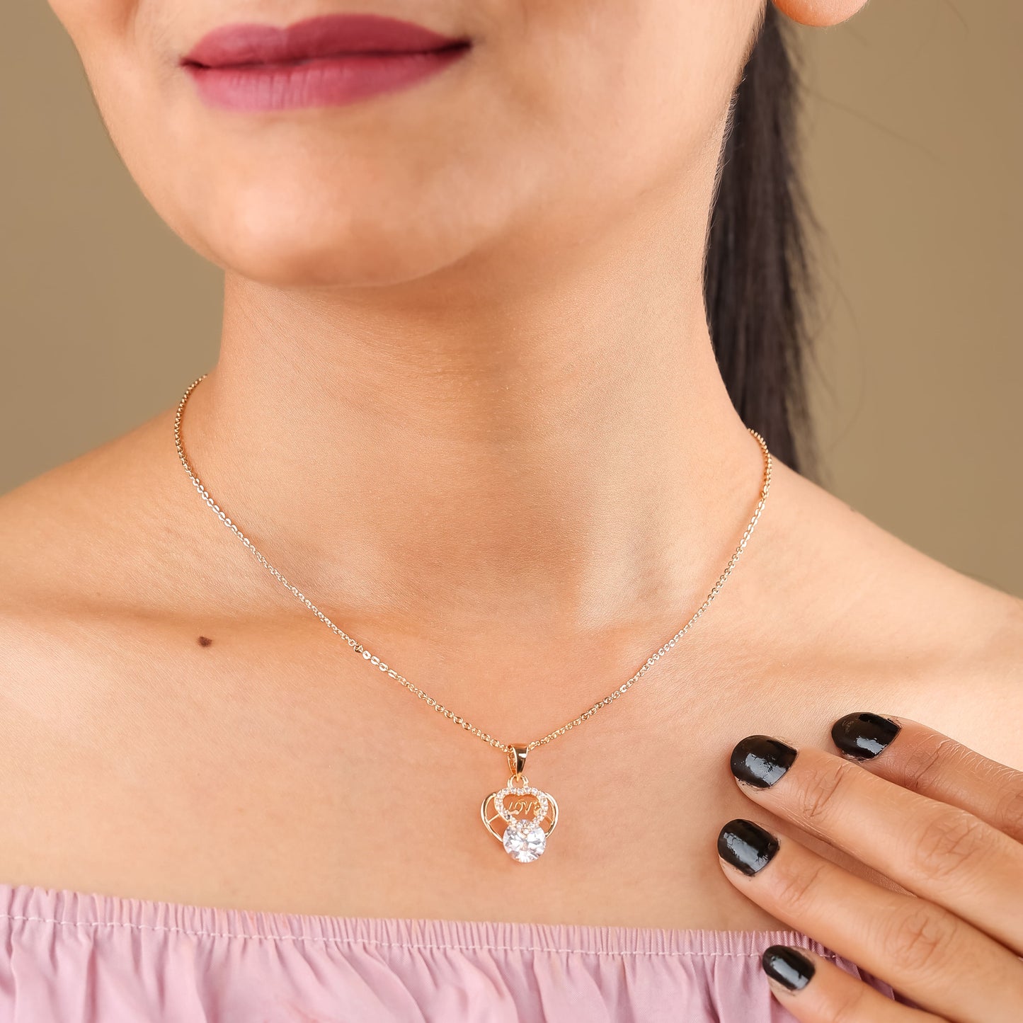 Eternal Love Rose Gold Pendant Necklace