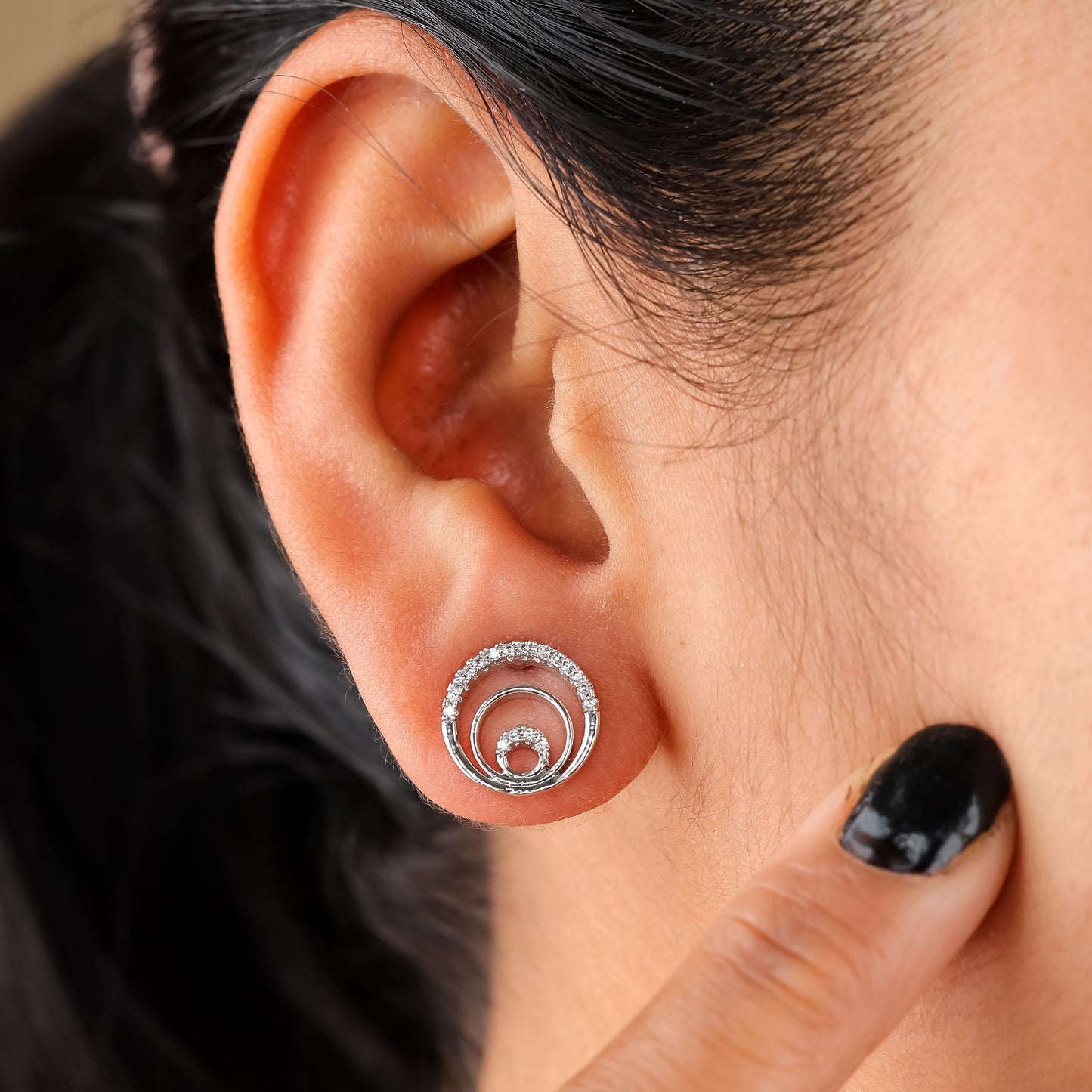 Triple Circle Diamond Studs