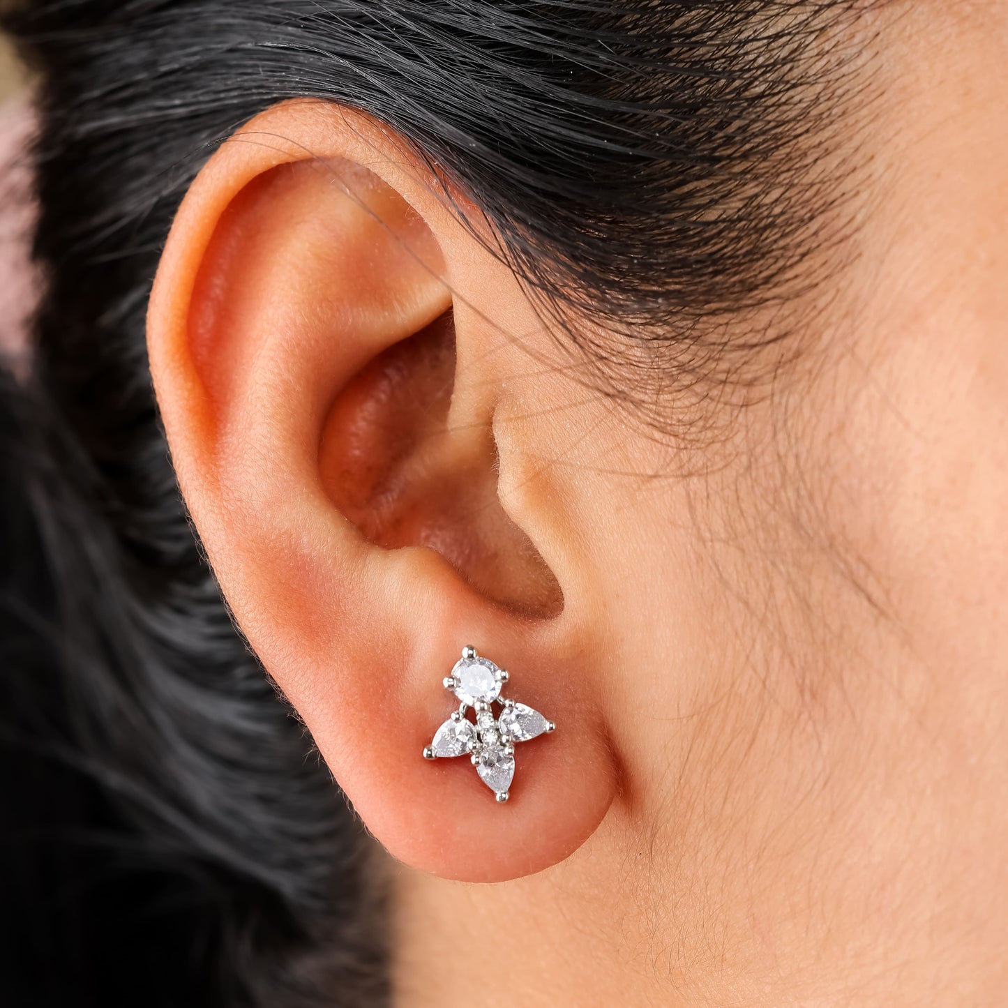 Crystal Cluster Stud Earrings