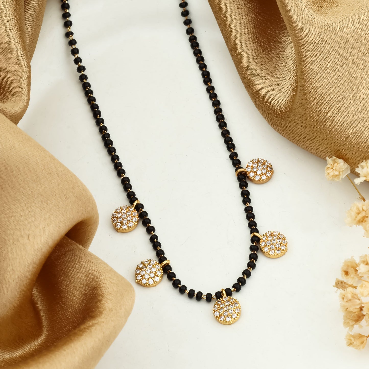 Radiant Round Drop Gold Mangalsutra