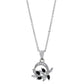 Noire Flora Circle Pendant Necklace