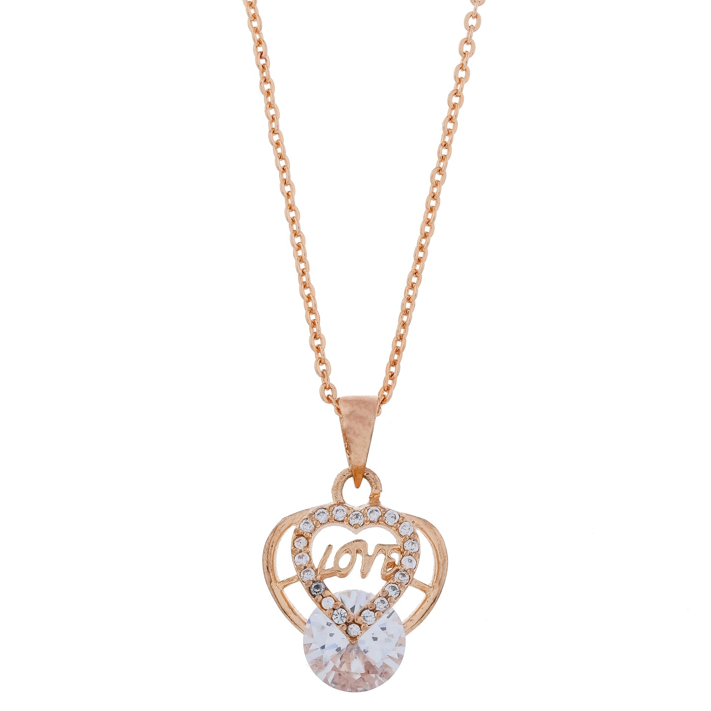 Eternal Love Rose Gold Pendant Necklace