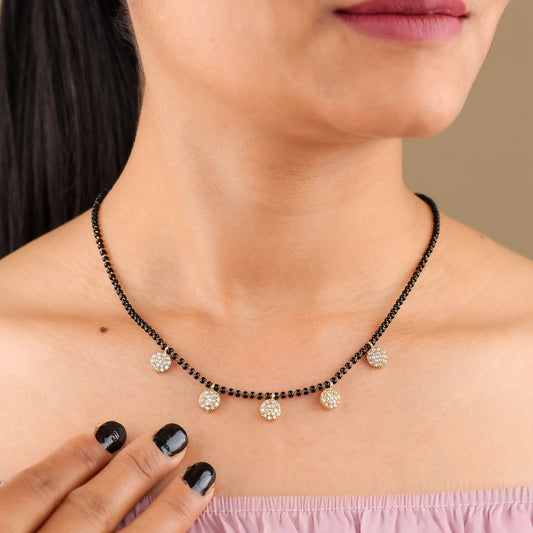 Radiant Round Drop Gold Mangalsutra