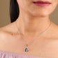 Noire Flora Circle Pendant Necklace