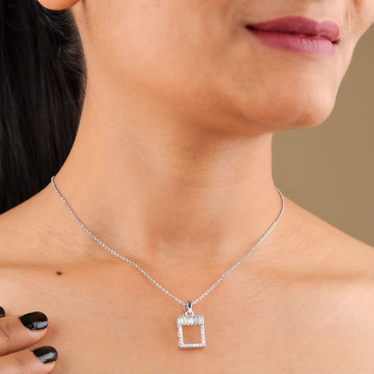 Aria Square Charm Pendant Necklace