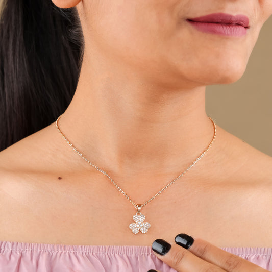 Lyria Clover Sparkle Pendant Necklace